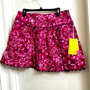 NWT Kika Vargas x Target Mum Floral Scallop Edge Pink Mini Skirt Size 10